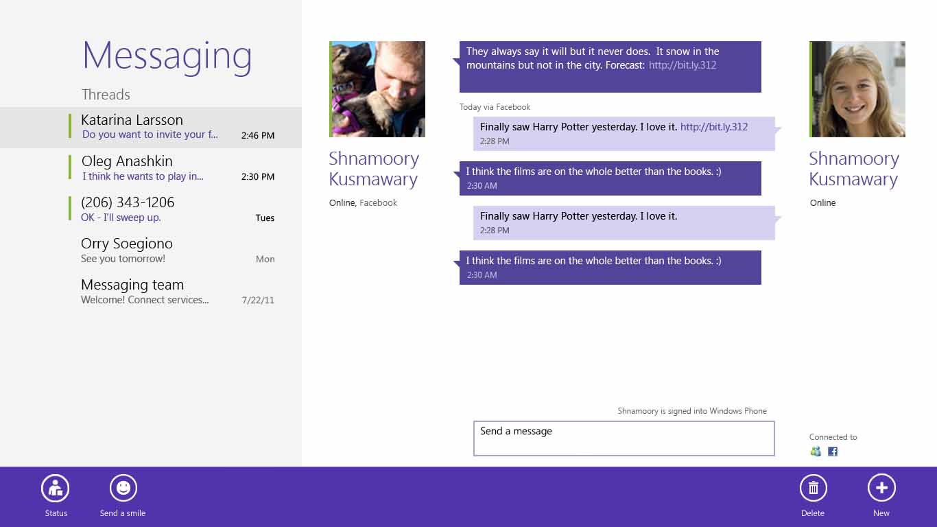 Messaging app version 1